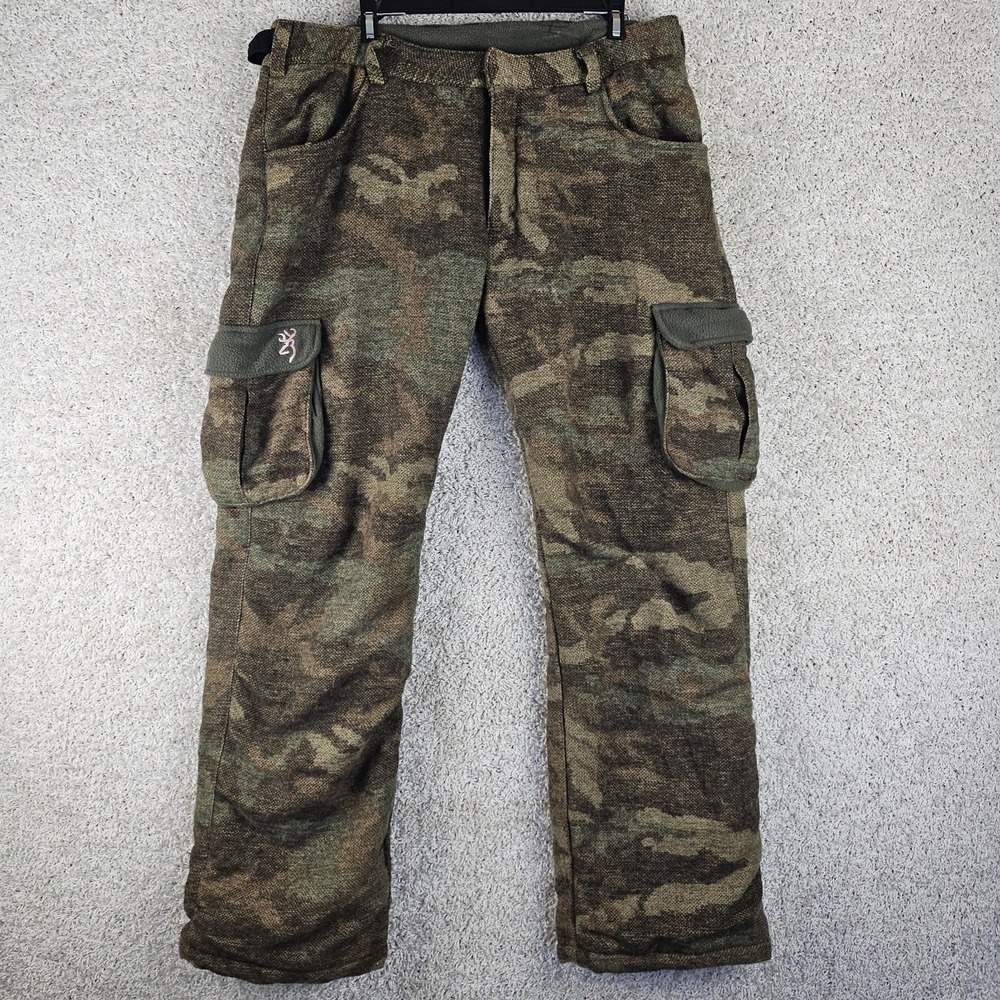 Browning For Her Wool Blend Camo Cargo Utility Pants Women's XL 36x32 Hunting